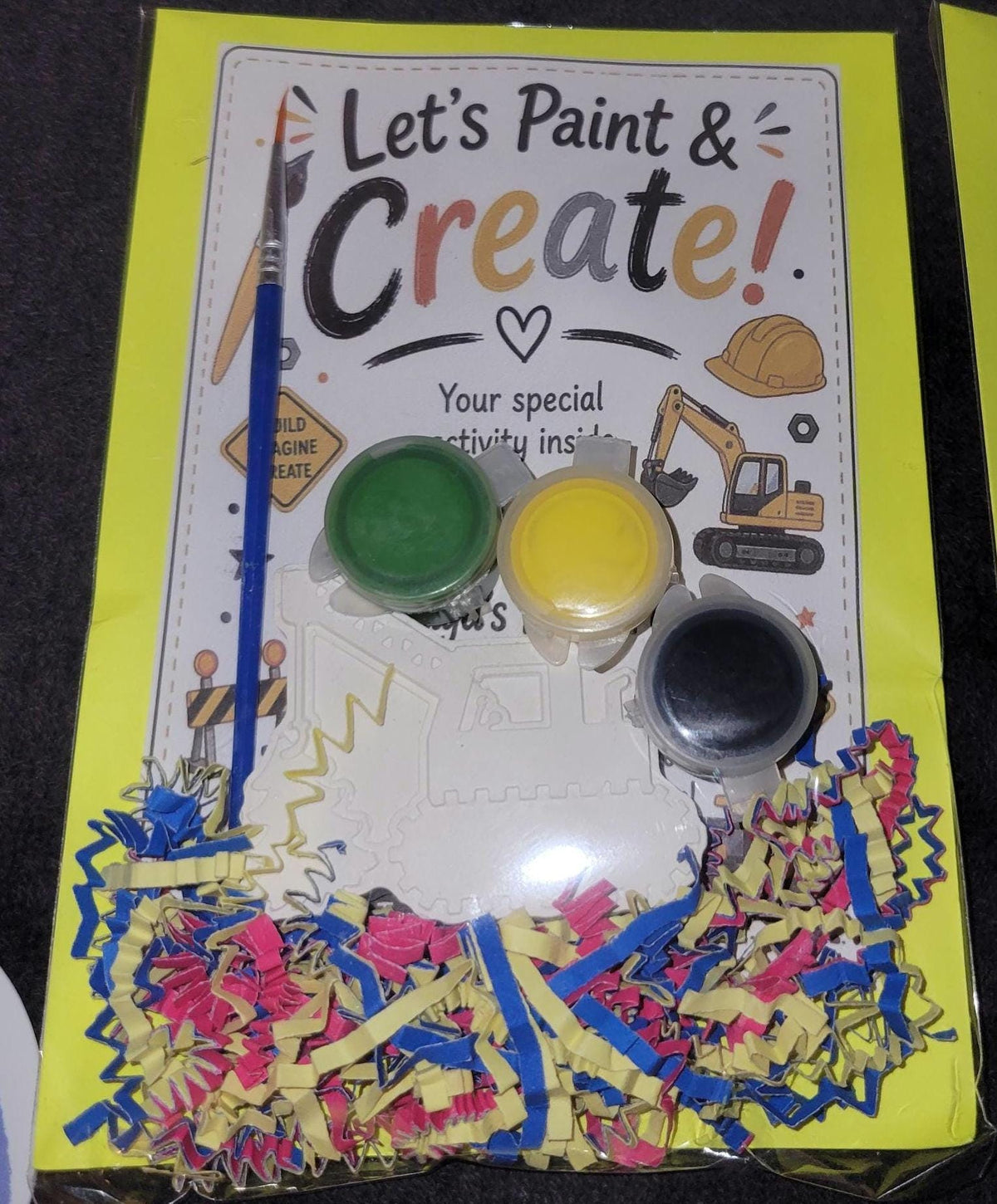 Construction Vehicle Paint Kit: Dump Truck, Crane, Excavator, Bulldozer Activity