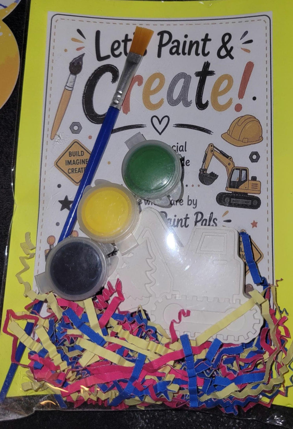 Construction Vehicle Paint Kit: Dump Truck, Crane, Excavator, Bulldozer Activity